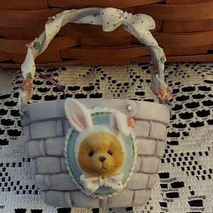 Cherished Teddies Ceramic Easter Basket